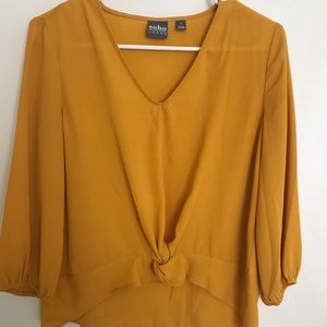 3/4 Sleeve Mustard YellowWomen’s Top